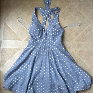 City Studio Light Blue Polka Dot Dress